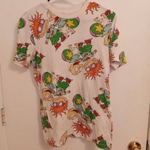 Nickelodeon Men's Rugrats Chuckie and Tommy Allover Print Design T-Shirt Sz S